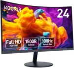 KOORUI 24 inch Curved Monitor, Full HD 1080P Curved Computer Monitor, 100Hz 1500R PC Screen, HDMI VGA, Tilt Adjustment, LCD Display, Eye Care, Black 24N5CA - Image 2
