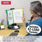 Ultimate Office AdjustaView 10-Pocket Desk Reference Organizer with Supplies Storage Base and EZ-Load Pockets to Hold 20 Sheets of Paper, Includes Fast Find Indexing Tabs (Colored Pockets) - Image 4