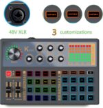 K800 Podcast Equipment Bundle, 48V Phantom Power with XLR Microphone Interface, 3 Customize Sound Pads, Voice Changer with Studio Microphone -Perfect for Recording, Singing, Streaming and Gaming - Image 4