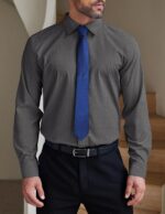 COOFANDY Men's Formal Dress Shirt Hidden Button Front Wrinkle Free Shirt Regular Fit Stretch Business Casual Shirts - Image 3