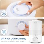 LEVOIT Humidifiers for Bedroom, Quiet (3L Water Tank) Cool Mist Top Fill Essential Oil Diffuser with 25Watt for Home Large Room, 360° Nozzle, Rapid Ultrasonic Humidification for Baby Nursery and Plant - Image 9