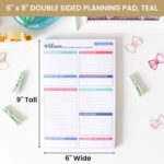 bloom daily planners Double Sided Daily To Do List Planning Pad - 80 Tear Off Sheets for Work, Home or Office Organization (Teal) - 6" x 9" - Image 4