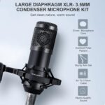 Podcast Equipment Bundle Audio Interface, DJ Mixer, BM-800 Condenser Microphone, Studio Equipment with Mic Arm, Bluetooth for Streaming, Voice Over, Singing, PC - Image 4