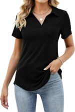 Women's Polo Shirts Short Sleeve Work Tops Business Casual Summer Tops Fashion 2025 Collared Blouses - Image 2