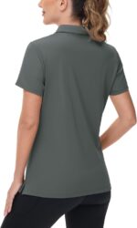 TACVASEN Women's V-Neck Polo Shirts UPF 50+ Short Sleeve Sun Protection Quick Dry Golf Polos Collared Shirt - Image 3