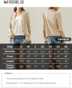 DOUBLJU Lightweight Thin 3/4 Sleeve Open Front Blazer Business Casual Deconstructed Jackets for Womens Clothes with Plus Size - Image 7