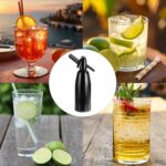 AstraLoom Soda Siphon 1L Aluminum Sparkling Water Maker Machine, Portable Seltzer Maker with 8g CO2 Cartridge Connector(Not Included) for Home/Bar/Kitchen, Carbonated Drink Tool (Black) - Image 8