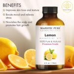 Majestic Pure Lemon Essential Oil with Glass Dropper - Huge 4 Fl Oz - 100% Pure and Natural Lemon Oil - Premium Grade Essential Oils for Diffuser, Aromatherapy, Soap and Candle Making - Image 5