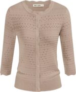 GRACE KARIN Women's 3/4 Short Sleeve Cropped Cardigan Lightweight Button up Crochet Knit Sweater Shrug for Summer Spring - Image 7