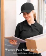 5 Pack Women's Polo Shirts Short Sleeve 3 Buttons Collared Uniform Tops Moisture-Wicking T-Shirts for Work & Casual - Image 6