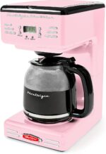Nostalgia Retro 12-Cup Programmable Coffee Maker With LED Display, Automatic Shut-Off & Keep Warm, Pause-And-Serve Function, Pink - Image 2