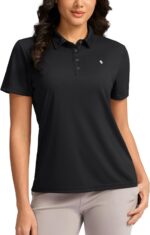 Women's Golf Shirt Short Sleeve Lightweight Moisture Wicking Work Tennis Tops Collared Polo Shirts for Women with 4-Button - Image 2