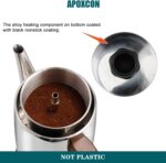 Electric Coffee Percolator Stainless Steel Coffee Pot with Two Tough Glass Clear Brew Progress Knob & Treated Solid Wood Handle & On/OFF Switch Auto Keep Warm Cordless Serve (8 Cup) - Image 6