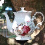 Jomop European Style Ceramic Flower Teapot Coffee Pot Water Pot Porcelain Gift Large 5.5 Cups (1, Rose) - Image 5