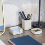 Aesthetic Desk Organizer Set of 3 For Your Office - Sturdy Concrete Desktop Accessories For Women or Men Enhance Any Office Decor - Set incl. Pen Holder, Paperclip Storage and Sticky Note Holder - Image 6