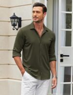 COOFANDY Men's Casual Button Down Shirt Wrinkle Free Shirts Long Sleeve Dress Shirt - Image 4