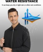 EKLENTSON Mens Lightweight Jackets Full Zip Laydown Collar Golf Light Windbreaker Jackets with Zip Pockets - Image 5