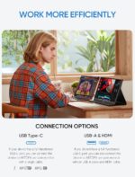 ARZOPA Portable Monitor, 15.6'' 1080P FHD Laptop Monitor USB C HDMI Computer Display HDR Eye Care External Screen w/Smart Cover for Mac Phone Xbox Switch PS5-S1 Table - Image 7