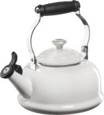 Le Creuset Enamel On Steel Whistling Tea Kettle with Metal Finishes, 1.7 qt., White - Image 2