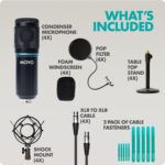 Movo PodPak4T 4-Pack Universal XLR Podcast Microphone Bundle- Includes 4 Cardioid Condenser Mics, Desktop Mic Stands, Pop Filters, Shock Mounts, and Cables for Podcast Equipment - Image 7