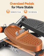 Niceday Twist Stepper for Exercise at Home, Mini Stair Stepper with Resistance Bands at Home Workout Equipment with 300LBS Loading Capacity, Hydraulic Fitness Stepper with LCD Monitor Gray - Image 9