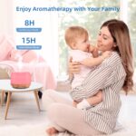 Aromatherapy Essential Oil Home Diffuser with Remote Control, 300ML Large Room Cool Mist Air Humidifier, 8 Hours Quiet Operation, Timer, 7 Colors LED Night Night，Suitable Home,Yoga. - Image 5