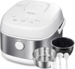 TOSHIBA Induction Heating Rice Cooker - Low Carb, Low Sugar, Digital Steamer, 5.5 Cups (Uncooked), 8 Cooking Functions, 24H Timer & Auto Keep Warm, Silvery white - Image 2