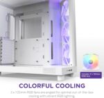 NZXT H6 Flow RGB Mid-Tower Airflow Case with 3 RGB Fans, Panoramic Glass Panels, and Cable Management - White - Image 5