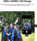 Hollyland Lark A1 Wireless Mini Microphone for iPhone & Android, 48kHz/24-bit, 3-Level Intelligent Noise Cancel, Microphone for YouTube, Podcast, Vlogging (Black, 2TX + 2RX + Charging Case) - Image 7