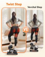 Niceday Twist Stepper for Exercise at Home, Mini Stair Stepper with Resistance Bands at Home Workout Equipment with 300LBS Loading Capacity, Hydraulic Fitness Stepper with LCD Monitor Gray - Image 4