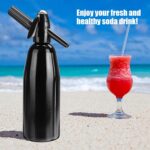 AstraLoom Soda Siphon 1L Aluminum Sparkling Water Maker Machine, Portable Seltzer Maker with 8g CO2 Cartridge Connector(Not Included) for Home/Bar/Kitchen, Carbonated Drink Tool (Black) - Image 7