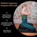 Organic Crescent Zafu Meditation Cushion - Ultra Comfy Kapok Filling - Designed to Prevent & Relieve Back Pain - Image 3