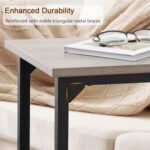 AMHANCIBLE C Shaped End Table Set of 2, Couch Tables That Slide Under, TV Tray Snack Table for Sofa, Small Side Table for Couch, Small Space, Living Room, Greige HET02CGY - Image 5