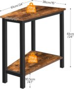 HOOBRO Wedge End Table, Recliner Wedge Side Table with Storage, Industrial Triangle Accent Table for Small Space, Corner, Living Room, Apartment, Rustic Brown BF64BZ01G1 - Image 4