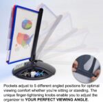 Ultimate Office AdjustaView 10-Pocket Desk Reference Organizer with Supplies Storage Base and EZ-Load Pockets to Hold 20 Sheets of Paper, Includes Fast Find Indexing Tabs (Colored Pockets) - Image 7