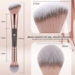 KINGMAS Foundation Makeup Brush, Double-ended Angled/Round Top Contour Brush for Beauty Blending Liquid Powder, Concealer Cream Cosmetics Blush Makeup Brush (Brown) - Image 7