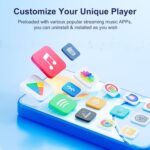 80GB MP3 Player with Bluetooth and WiFi, Android MP3 & MP4 Players with 4" Touchscreen and Speaker, 2000mAh Spotify Music Player with Spotify Kids, Audible, Amazon Music, Play Store (Blue) - Image 3