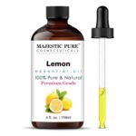 Majestic Pure Lemon Essential Oil with Glass Dropper - Huge 4 Fl Oz - 100% Pure and Natural Lemon Oil - Premium Grade Essential Oils for Diffuser, Aromatherapy, Soap and Candle Making - Image 2