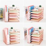 Desk Organizers and Accessories, 5-Tier Paper Letter Tray Organizer with File Holder, Desktop Organizer for Office Supplies, Office Desk Accessories & Workspace (Rose Gold) - Image 6