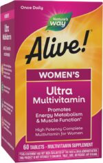 Nature's Way Alive! Women's Daily Ultra Multivitamin, High Potency Formula, Promotes Energy Metabolism and Muscle Function*, Women's Vitamins, Methylated Vitamin B12, 60 tablets - Image 2