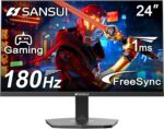 SANSUI 24 Inch Gaming Monitor 180Hz, DP 1.4 & HDMI 2.0 Ports High Refresh Rate Computer Monitor, Racing FPS RTS Modes, 1ms Response Time 110% sRGB (ES-G24F4, HDMI Cable Included) - Image 2