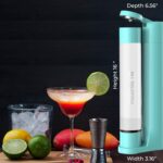 Fizzpod Soda Maker Home Soda Carbonation,Fizzy Bubbly Drink Machine with 3 PET Bottles, 3 Caps, 1 Carbonator Cap and Manual, Coffee, Tea and Cocktail Drinks with Fruit (Aruba Blue) - Image 3