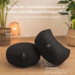 Organic Crescent Zafu Meditation Cushion - Ultra Comfy Kapok Filling - Designed to Prevent & Relieve Back Pain - Image 4