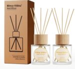Reed Diffuser Set, Binca Vidou Lavender & Vanilla Natural Scent Oil Diffusers with Sticks for Home Office Bathroom Aromatherapy Decor 1.69oz x 2 - Image 2