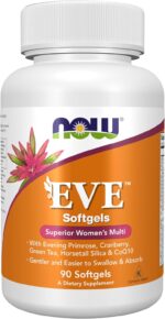 NOW Foods Supplements, Eve™ Women's Multivitamin with Evening Primrose, Cranberry, Green Tea, Horsetail Silica & CoQ10, 90 Softgels - Image 2