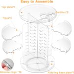 Rotating Makeup Organizer, DIY 8 Adjustable Layers Spinning Skincare Organizer, Cosmetic Display Case with Brush Holder Perfume Tray, Multi-Function Storage Carousel for Vanity Bathroom Countertop - Image 8