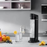 Sparkling Water Soda Maker with CO2 Cylinder - Home Fizzy Drink Bubbly Water Machine 1LBPA-free Reusable Bottle - Make Homemade Sparkle Water, Juice, Coffee, with Fruit (BLK) - Image 3
