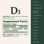Nature's Bounty Vitamin D3, Immune and Bone Support, Vitamin Supplement, 2000IU, 240 Rapid Release Softgels - Image 6