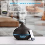 Diffusers for Essential Oils Large Room, 550ml Essential Oil Diffusers with Remote Control, Ultrasonic Oil Diffuser with Timer, 7 Colors Light for Bedroom - Image 3
