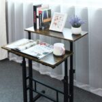 AIZ Mobile Standing Desk, Adjustable Computer Desk Rolling Laptop Cart on Wheels Home Office Computer Workstation, Portable Laptop Stand for Small Spaces Tall Table for Standing or Sitting, by - Image 3
